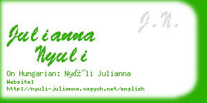 julianna nyuli business card